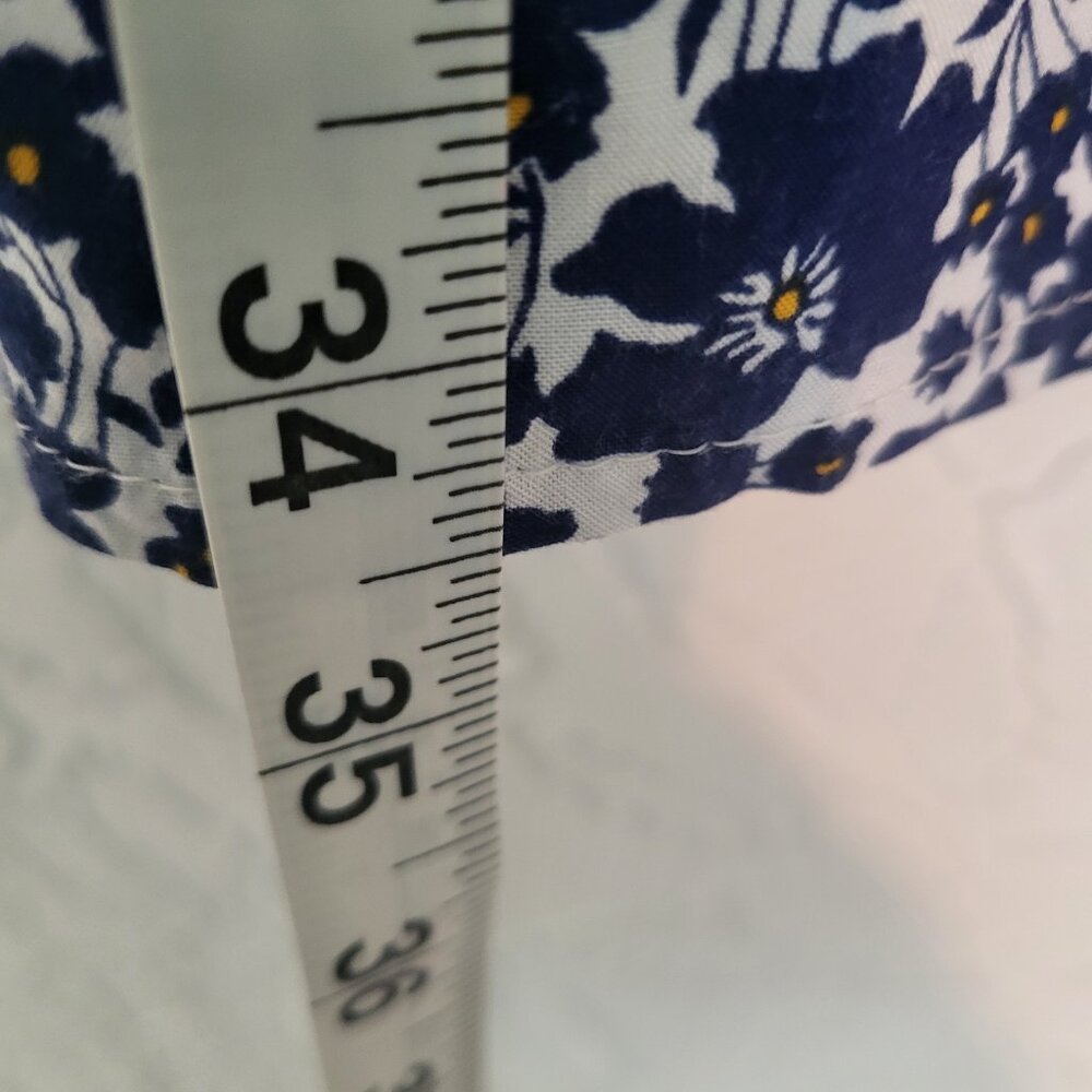 Old Navy Blue & White Floral Rayon Long Sleeve Midi Dress Women's Large - Picture 8 of 9